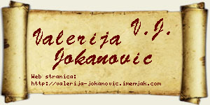 Valerija Jokanović vizit kartica